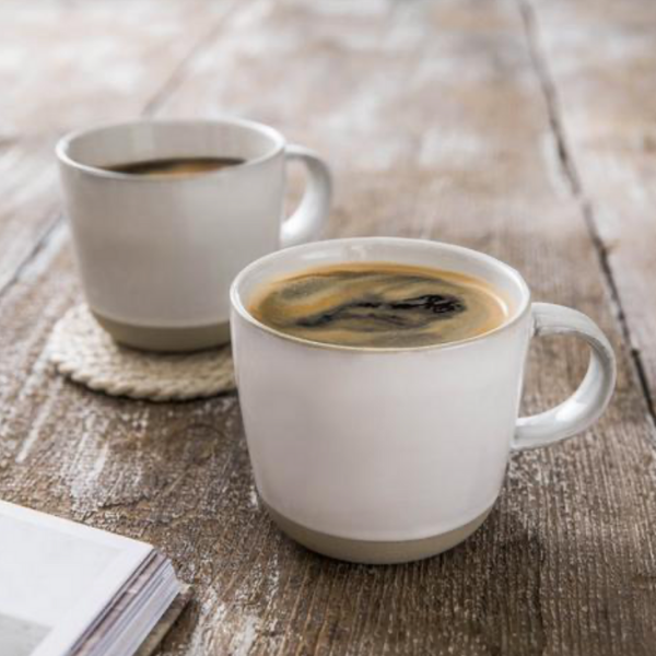 Two coffee cups indicating the power of an hour to relax or to celebrate after the Power of an Hour is over.