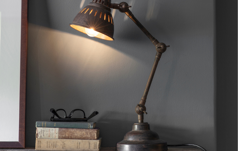 exam season, image of books, glasses and a reading lamp 
