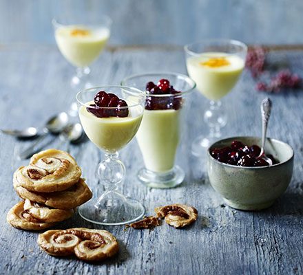 Image: credit to Good Food magazine lemon posset in glass dishes 