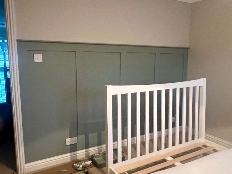 Bedroom makeover in progress adding wall panelling