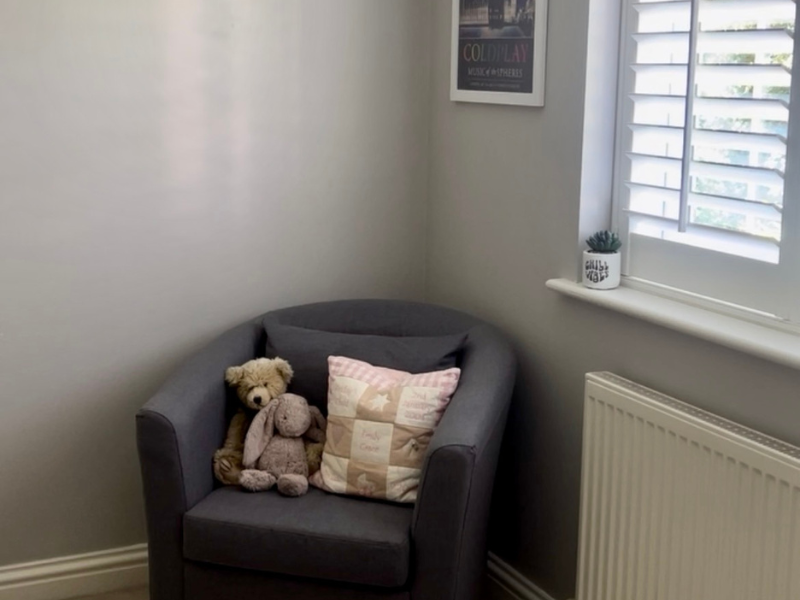 Before bedroom makeover showing tired bedroom ready for transformation